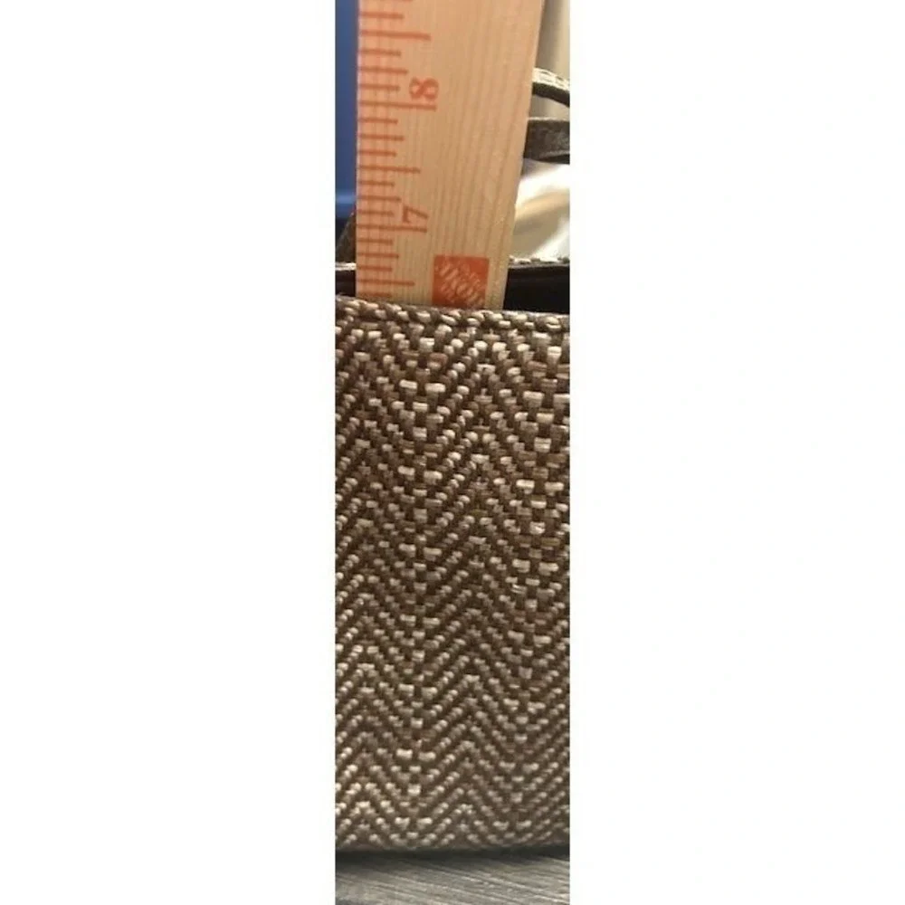 Liz Claiborne Woven Small Crossbody Bag Brown Tan Olefin Cotton Blend Purse